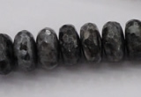 CLB331 15.5 inches 8*16mm faceted rondelle black labradorite beads