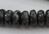 CLB332 15.5 inches 10*18mm faceted rondelle black labradorite beads