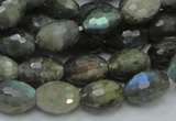 CLB35 15.5 inches 10*14mm faceted rice labradorite gemstone beads