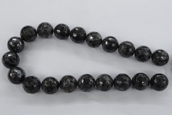 CLB366 15.5 inches 18mm faceted round black labradorite beads wholesale