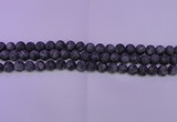 CLB370 15.5 inches 4mm round matte black labradorite beads