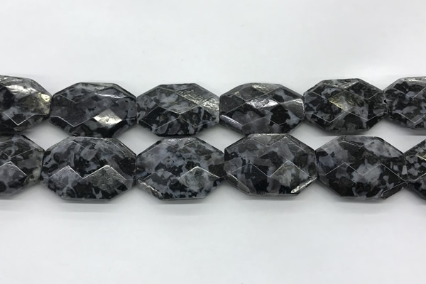 CLB380 24*32mm - 25*35mm faceted octagonal black labradorite beads