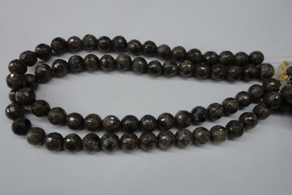 CLB403 15.5 inches 10mm faceted round grey labradorite beads