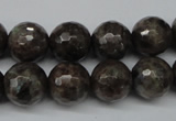 CLB404 15.5 inches 12mm faceted round grey labradorite beads