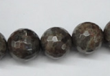 CLB406 15.5 inches 16mm faceted round grey labradorite beads