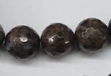 CLB407 15.5 inches 18mm faceted round grey labradorite beads