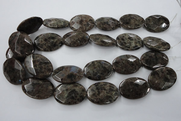 CLB417 15.5 inches 25*35mm faceted oval grey labradorite beads