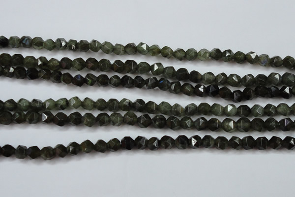 CLB451 15 inches 6mm faceted nuggets labradorite gemstone beads