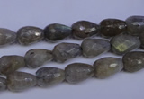 CLB501 15.5 inches 6*10mm faceted teardrop labradorite beads