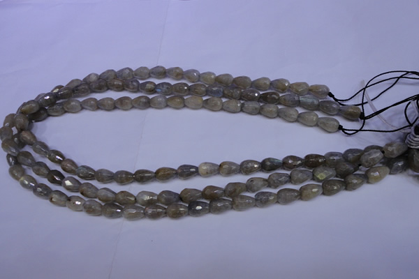 CLB501 15.5 inches 6*10mm faceted teardrop labradorite beads