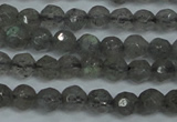 CLB510 15.5 inches 4mm faceted round labradorite gemstone beads