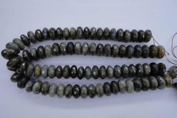 CLB57 15.5 inches 9*18mm faceted rondelle labradorite beads