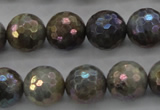 CLB614 15.5 inches 12mm faceted round AB-color labradorite beads