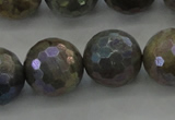 CLB617 15.5 inches 18mm faceted round AB-color labradorite beads