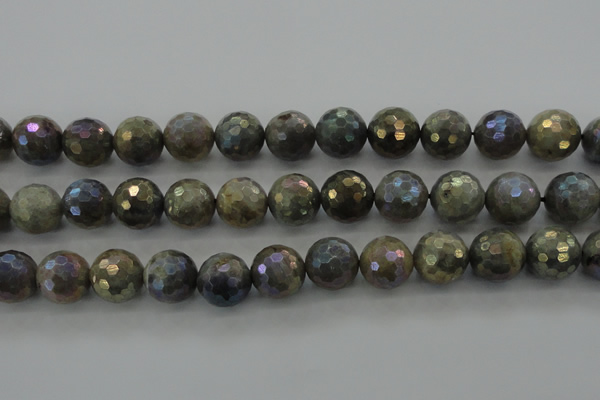 CLB617 15.5 inches 18mm faceted round AB-color labradorite beads