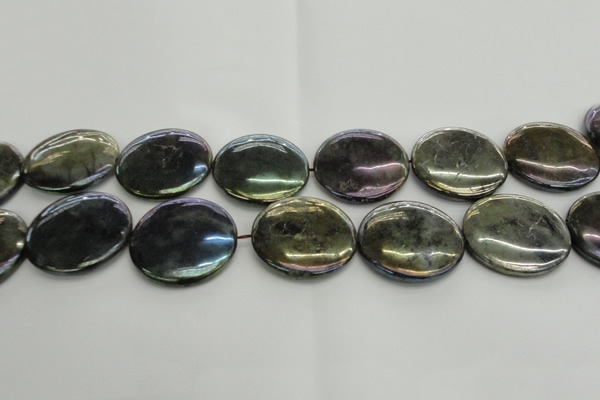 CLB643 15.5 inches 35mm flat round AB-color labradorite beads