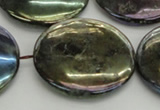 CLB644 15.5 inches 40mm flat round AB-color labradorite beads