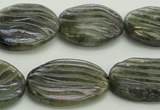 CLB668 15.5 inches 18*25mm carved oval AB-color labradorite beads