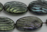 CLB669 15.5 inches 22*30mm carved oval AB-color labradorite beads