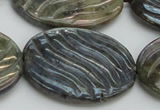 CLB671 15.5 inches 30*40mm carved oval AB-color labradorite beads