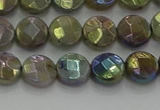 CLB676 15.5 inches 8mm faceted coin AB-color labradorite beads