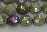 CLB677 15.5 inches 10mm faceted coin AB-color labradorite beads