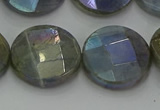 CLB680 15.5 inches 18mm faceted coin AB-color labradorite beads