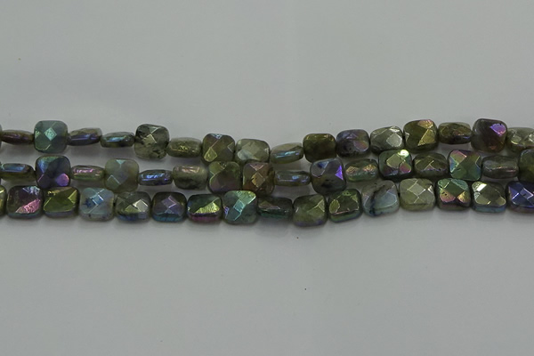 CLB686 15.5 inches 10mm faceted square AB-color labradorite beads