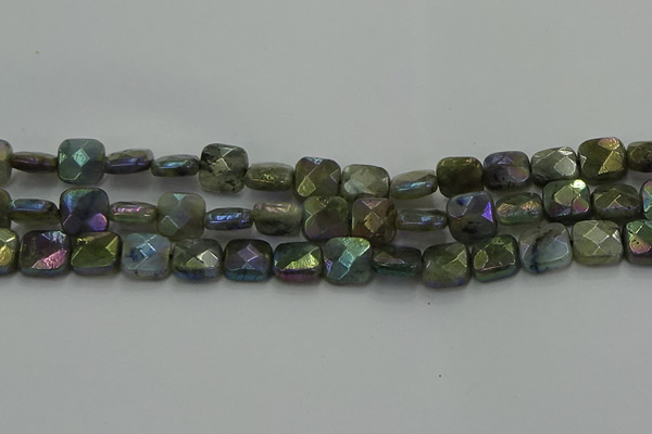 CLB687 15.5 inches 12mm faceted square AB-color labradorite beads