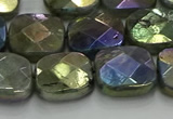 CLB688 15.5 inches 15mm faceted square AB-color labradorite beads