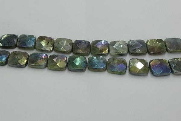 CLB689 15.5 inches 18mm faceted square AB-color labradorite beads