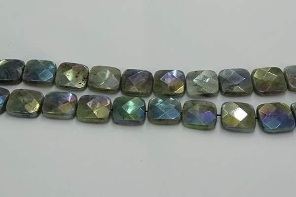 CLB690 15.5 inches 20mm faceted square AB-color labradorite beads