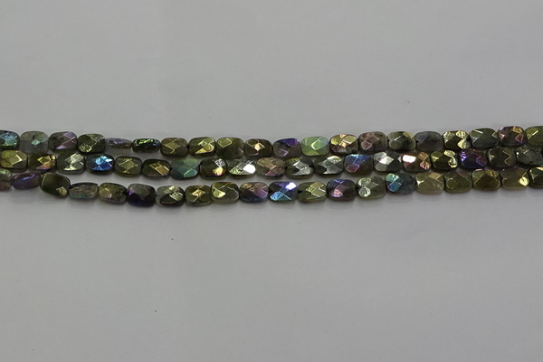 CLB694 15.5 inches 6*8mm faceted rectangle AB-color labradorite beads