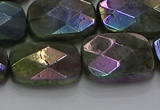 CLB699 15.5 inches 15*20mm faceted rectangle AB-color labradorite beads