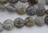 CLB734 15.5 inches 8mm flat round labradorite gemstone beads