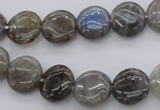 CLB735 15.5 inches 10mm flat round labradorite gemstone beads