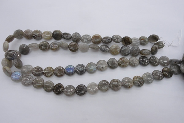 CLB735 15.5 inches 10mm flat round labradorite gemstone beads