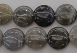 CLB736 15.5 inches 16mm flat round labradorite gemstone beads