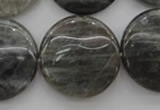 CLB739 15.5 inches 30mm flat round labradorite gemstone beads