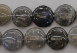 CLB74 15.5 inches 15mm flat round labradorite beads wholesale