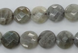 CLB742 15.5 inches 10mm faceted coin labradorite gemstone beads