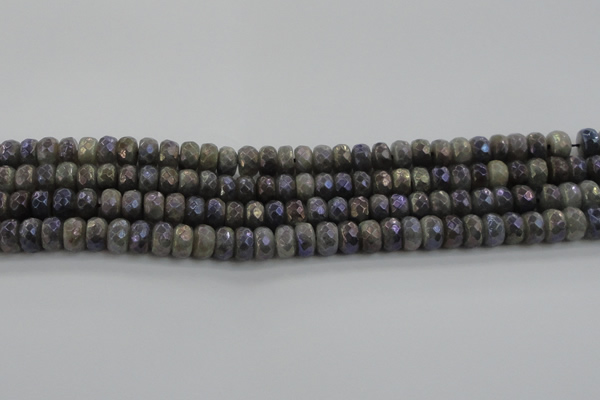 CLB758 15.5 inches 6*10mm faceted rondelle AB-color labradorite beads