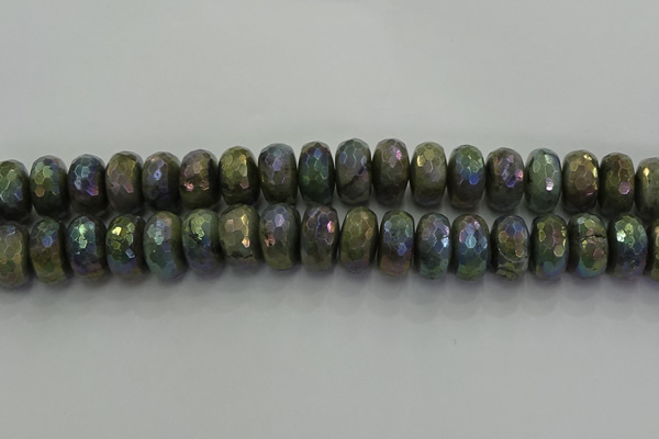 CLB762 15.5 inches 10*18mm faceted rondelle AB-color labradorite beads