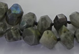 CLB765 15.5 inches 8*12mm - 12*16mm faceted nuggets labradorite beads