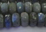 CLB776 15.5 inches 8*14mm faceted rondelle labradorite beads