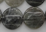 CLB78 15.5 inches 25mm flat round labradorite beads wholesale