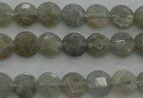 CLB87 15.5 inches 6mm faceted coin labradorite beads wholesale