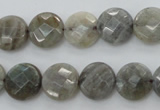 CLB88 15.5 inches 12mm faceted coin labradorite beads wholesale