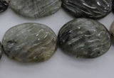 CLB98 15.5 inches 18*24mm carved oval labradorite beads