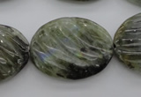 CLB99 15.5 inches 22*30mm carved oval labradorite beads